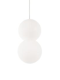 Lampa wisząca ze szkła i betonu Zero, Biały, Ø 10 x W 20 cm