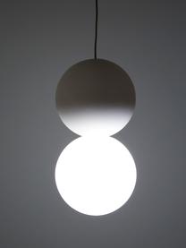 Lampa wisząca ze szkła i betonu Zero, Biały, Ø 10 x W 20 cm