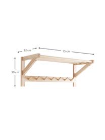 Wandgarderobe Cole mit Hutablage aus Kiefernholz, Kiefernholz, FSC-zertifiziert, Kiefernholz, B 75 x H 32 cm