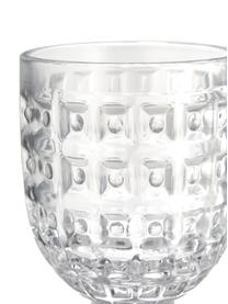 Verres à vin multicolore avec embossage décoratif, 6 élém., Verre, Multicolore, transparent, Ø 9 x haut. 17 cm