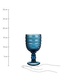 Verres à vin multicolore avec embossage décoratif, 6 élém., Verre, Multicolore, transparent, Ø 9 x haut. 17 cm
