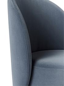 Sedia imbottita in velluto Zeyno, Velluto (100% poliestere), Velluto blu scuro, Larg. 54 x Alt. 82 cm