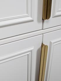 Draaideurkast Organize in grijswit met planken, 2 deuren, Frame: grenenhout, gelakt, Handvatten: gecoat metaal, Grijs, wit, 110 x 215 cm