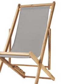 Leżak składany z drewna akacjowego Jola, Stelaż: drewno akacjowe olejowane, Drewno akacjowe, jasny szary, S 58 x W 98 cm