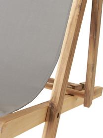 Klappbarer Liegestuhl Jola aus Akazienholz, Gestell: Akazienholz, geölt, Akazienholz,Grau, B 58 x L 115 cm
