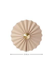 Wandlamp Tenty van papier met stekker, Lampenkap: papier, Decoratie: messing, Beige, messingkleurig, Ø 48 x D 16 cm