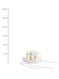 Designer Kaffeetasse Toiletpaper mit Lipsticks, Rand: Gold, Hände mit Lippenstiften, Ø 7 x H 5 cm, 110 ml
