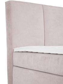 Boxspring bed Oberon in roze, Matras: 5-zones pocketvering, Poten: kunststof, Geweven stof roze, 140 x 200 cm