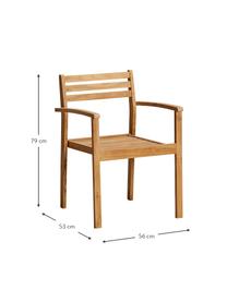 Zahradní židle z teakového dřeva Oxford, Teakové dřevo, Teakové dřevo, Š 56 cm, H 53 cm