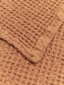 Narzuta z piki waflowej z bawełny Lois, 100% bawełna, Brązowy, S 180 x D 260 cm (do łóżek o wymiarach od 140 x 200 cm)