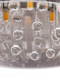 Kristall-Deckenleuchte Pearl aus Glas, Lampenschirm: Glas, Baldachin: Metall, Dunkelgrau, verspiegelt, Ø 40 x H 21 cm