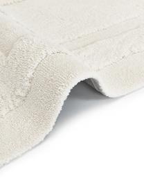 Flauschiger Hochflor-Teppich Zion mit erhabener Hoch-Tief-Struktur, Flor: 100 % Polyester, GRS-zert, Cremeweiß, B 120 x L 180 cm (Größe S)