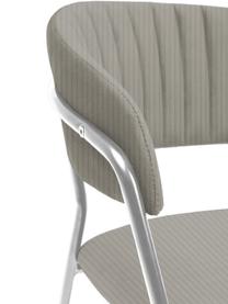 Sillas tapizadas en terciopelo Belle, 2 uds., Tapizado: terciopelo (100% poliéste, Estructura: acero con pintura en polv, Terciopelo gris, cromo, An 57 x Al 54 cm