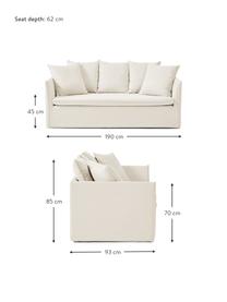 Sofa Mila (2-Sitzer), Bezug: 100% Polyester Der hochwe, Gestell: Kieferholz, Faserplatte, , Webstoff Beige, B 190 x H 85 cm