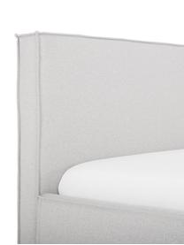Lit coffre capitonné tissu gris clair Dream, Tissu gris clair, 160 x 200 cm