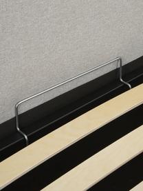 Cama tapizada Dream, con espacio de almacenamiento, Tapizado: poliéster (texturizado) A, Estructura: madera de pino maciza con, Tejido gris claro, An 160 x L 200 cm