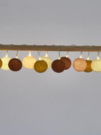 LED lichtslinger Colorain, 378 cm, 20 lampions, Lampions: polyester, WFTO gecertifi, Crèmekleurig, roze, geel, roodbruin, L 378 cm