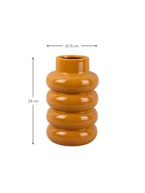 Keramik-Vase Bobbly Glazed, Keramik, Orange, Ø 15 x H 24 cm