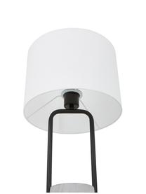 Lampada da tavolo grande con base in cemento Pipero, Paralume: tessuto, Base della lampada: metallo verniciato a polv, Bianco, grigio, Ø 28 x Alt. 51 cm