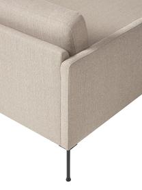Petit canapé d'angle taupe avec pieds en métal Fluente, Tissu taupe, larg. 198 x prof. 152 cm, méridienne à gauche
