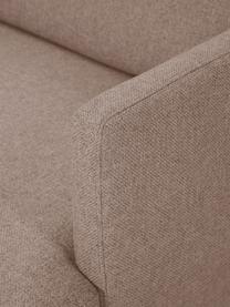 Kleine fluwelen hoekbank Fluente met metalen poten, Bekleding: 100% polyester De slijtva, Frame: massief grenenhout, FSC-g, Poten: gepoedercoat metaal, Geweven stof taupe, B 198 x D 152 cm, hoekdeel links