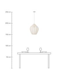 Pendelleuchte Beau aus Netzstoff, Lampenschirm: Textil, Baldachin: Metall, pulverbeschichtet, Cremeweiß, Ø 40 x H 42 cm