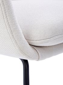 Chaise rembourrée à accoudoirs Juri, Tissu blanc, larg. 58 x prof. 58 cm