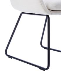 Chaise blanche rembourrée à accoudoirs Juri, Tissu blanc, larg. 58 x prof. 58 cm