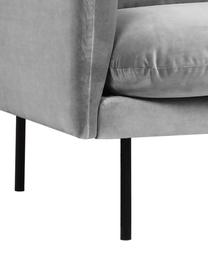 Poltrona in velluto con gambe in metallo Moby, Rivestimento: velluto (rivestimento in , Struttura: legno di pino massiccio, , Gambe: metallo verniciato a polv, Velluto grigio, Larg. 90 x Prof. 90 cm