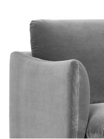 Poltrona in velluto con gambe in metallo Moby, Rivestimento: velluto (rivestimento in , Struttura: legno di pino massiccio, , Gambe: metallo verniciato a polv, Velluto grigio, Larg. 90 x Prof. 90 cm