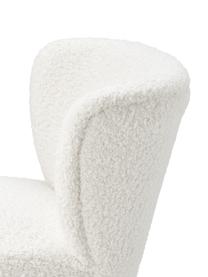 Poltrona in teddy Robine, Rivestimento: teddy (poliestere) Il riv, Gambe: legno di betulla vernicia, Teddy bianco, Larg. 63 x Prof. 73 cm