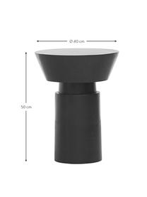Tavolino in metallo Nanded, Alluminio rivestito, Nero, Ø 40 x Alt. 50 cm