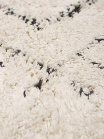 Alfombra artesanal de algodón con flecos Flonn, 100% algodón, Beige, negro, An 160 x L 230 cm (Tamaño M)