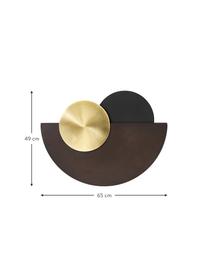Decorazione da parete astratta Casso, Metallo laccato, Marrone, dorato, 65 x 49 cm