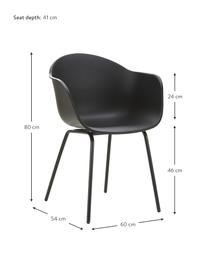 Záhradná stolička Claire, Čierna, Š 60 x H 54 cm