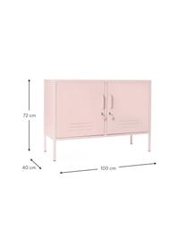 Metall-Sideboard Mustard mit Türen, Stahl, pulverbeschichtet, Puderrosa, B 100 x H 72 cm