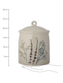 Contenitore fatto a mano con motivo erbe Bea, Gres, Beige, Ø 17 x Alt. 24 cm