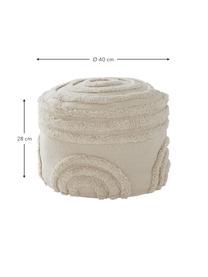Kinder-Pouf Sunita aus Baumwolle, Bezug: 100 % Baumwolle, Beige, Ø 40 x H 28 cm