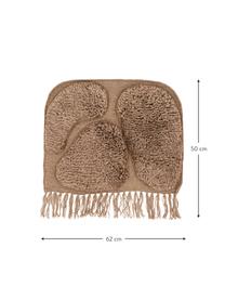 Grote wandobject Jakobsö van wol met franjes, 100% wol, Bruin, B 62 x H 50 cm