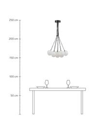 Závěsné svítidlo ze skla Magda, Poloprůhledná, černá, Ø 55 cm, V 110 cm