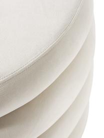 Grand tabouret en velours avec coffre de rangement Alto, Velours blanc crème, Ø 69 x haut. 44 cm