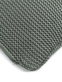 Copricuscino a maglia in cotone organico Adalyn, 100% cotone organico certificato GOTS, Verde salvia, Larg. 30 x Lung. 50 cm