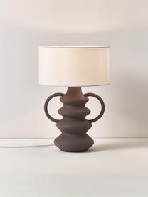 Lampa stołowa Luvi, Kremowobiały, brązowy, Ø 32 x W 47 cm