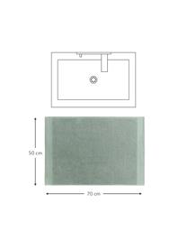 Kúpeľňová predložka z organickej bavlny Premium, protišmyková, Šalviovozelená, Š 50 x D 70 cm