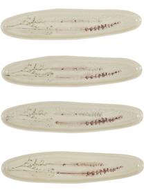 Handgemachte Steingut-Servierplatte Bea mit Gräser-Motiv, L 36 x B 8 cm, Steingut, Beige, L 36 x B 8 cm