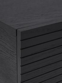 Mesita de noche de madera con cajón Johanna, Estructura: tablero de fibras de dens, Patas: metal con pintura en polv, Negro, An 45 x Al 56 cm