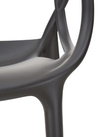 Chaises à accoudoirs design Masters, 2 pièces, Polypropylène, certifié Greenguard, Noir, larg. 57 x prof. 47 cm