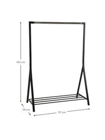 Kledingstang Brent, Gepoedercoat metaal, Zwart, B 117 x D 59 cm