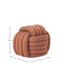 Puf supeł Twist, Rdzawoczerwony, S 54 x W 45 cm