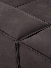 Modulaire chaise longue Lennon van gerecycled leer, Bekleding: gerecycled leer (70% leer, Frame: massief grenenhout, FSC-g, Poten: kunststof De poten bevind, Leer bruingrijs, B 269 x D 119 cm, rugleuning links